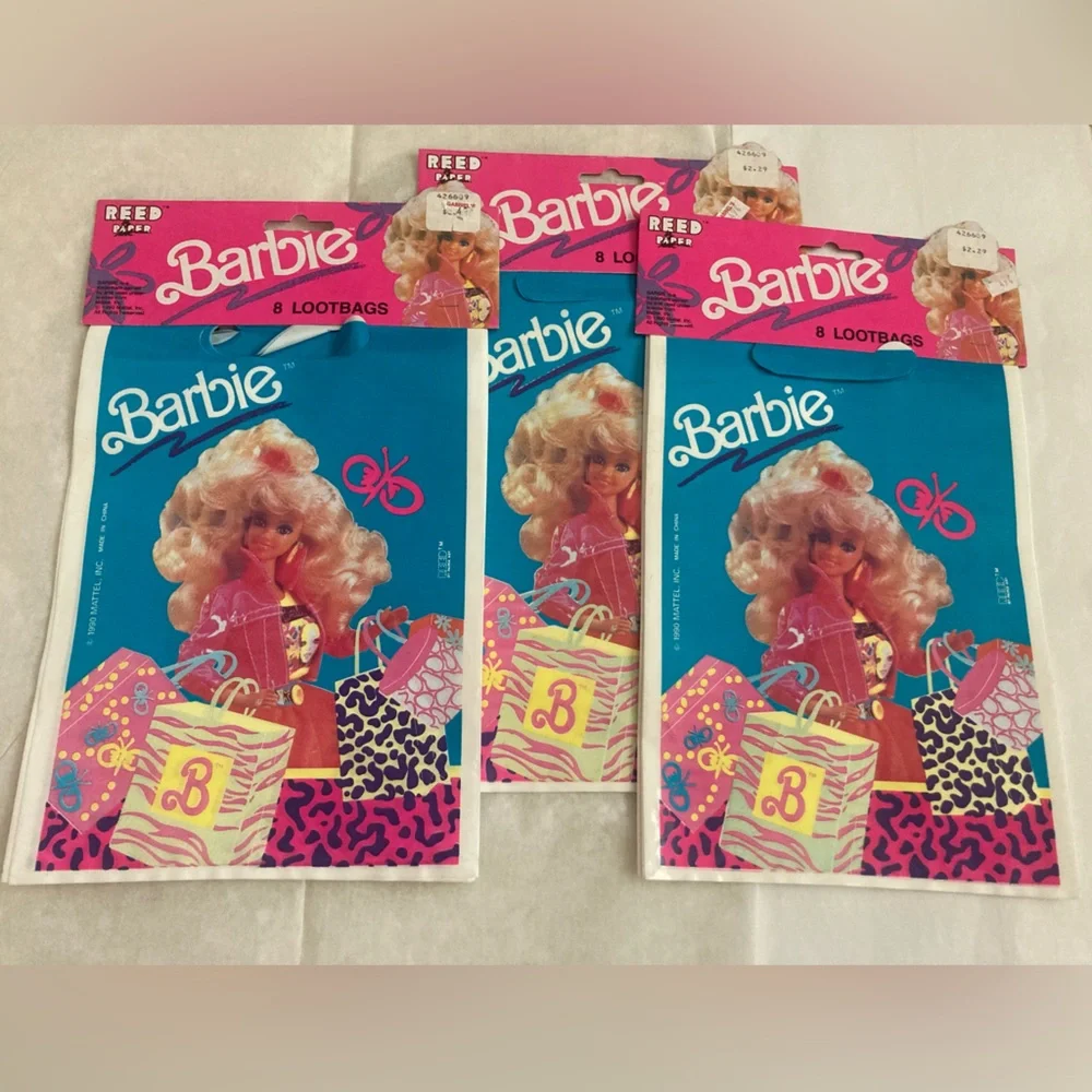 NWT VTG (24) Barbie Party Loot Bags-3 pkg 8 to a pack total 24 bags